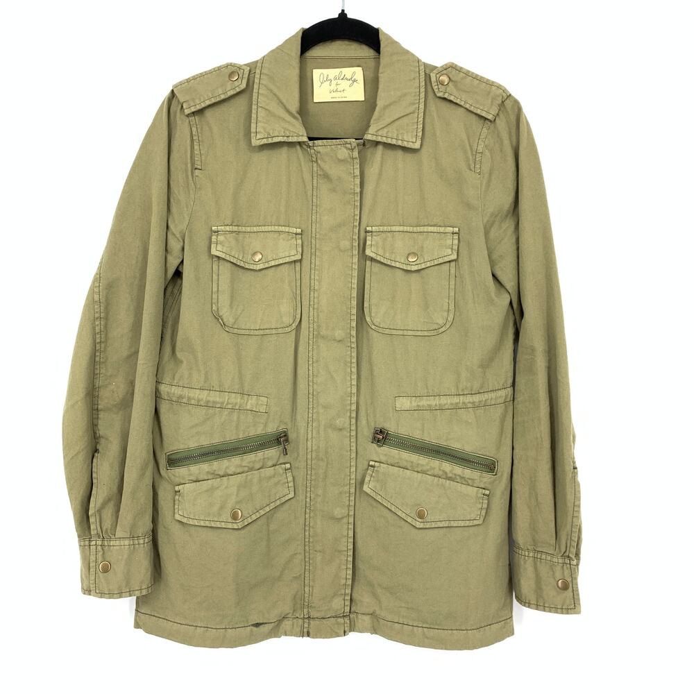 Lily Aldridge For Velvet By Graham & Spencer Ruby Army Jacket Sz XS Olive Green